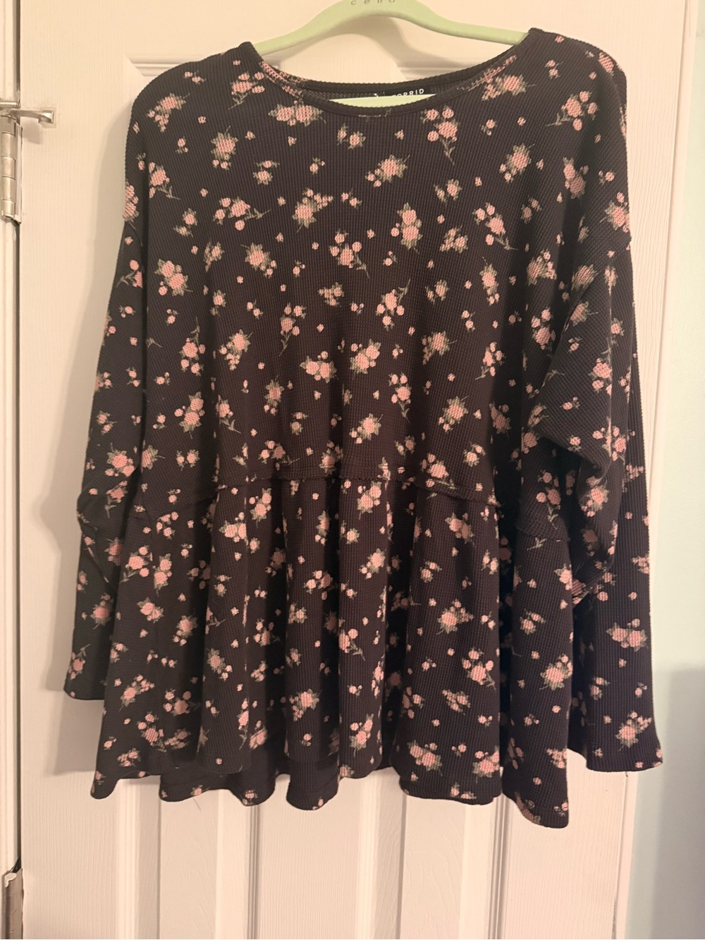 Women's Black Floral Peplum Skirted Top -Torrid